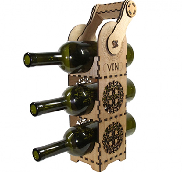 Cutie vin personalizata din lemn Tower - 2