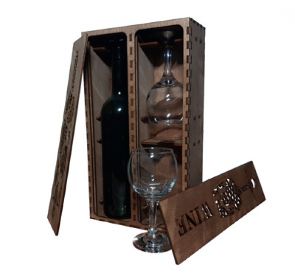 Cutie vin personalizata din lemn Toscano - 2