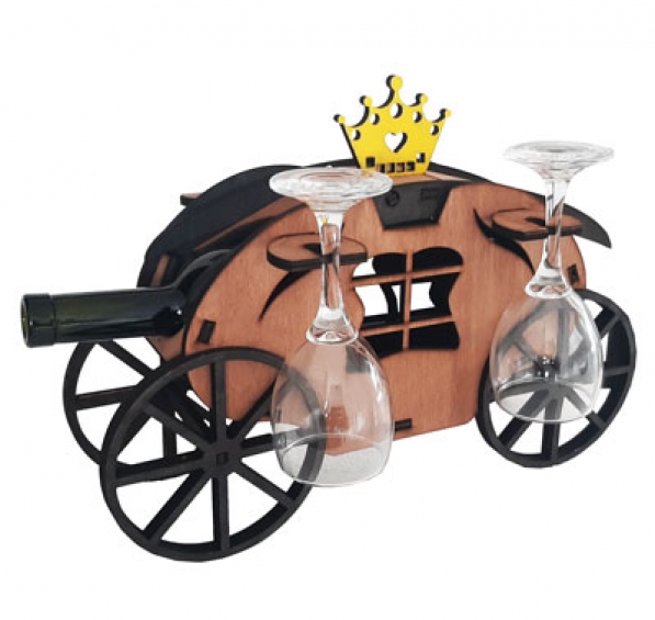 Cutie pentru vin personalizata - Caruta cu pahar - 1