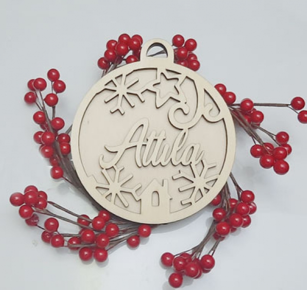 Glob Personalizat din lemn - Casuta - 1